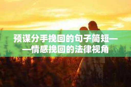 预谋分手挽回的句子简短——情感挽回的法律视角