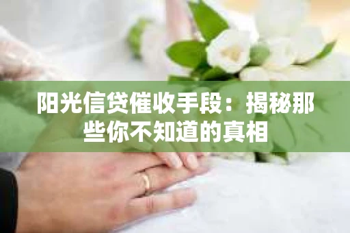 阳光信贷催收手段：揭秘那些你不知道的真相