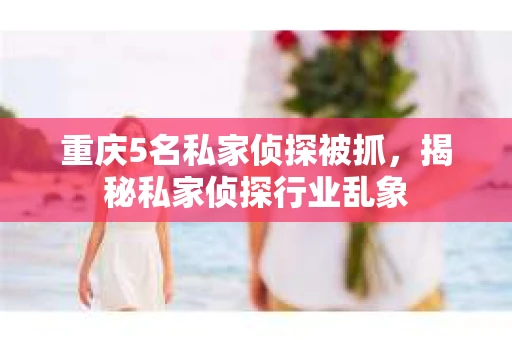 重庆5名私家侦探被抓，揭秘私家侦探行业乱象