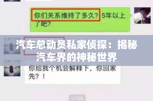 汽车总动员私家侦探：揭秘汽车界的神秘世界
