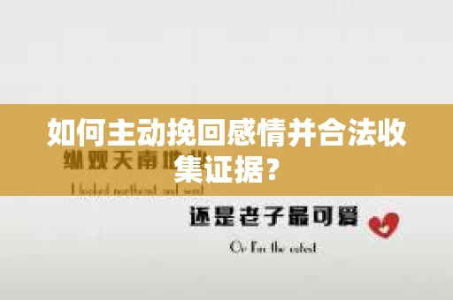 如何主动挽回感情并合法收集证据？