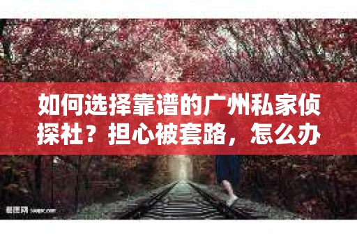 如何选择靠谱的广州私家侦探社？担心被套路，怎么办？